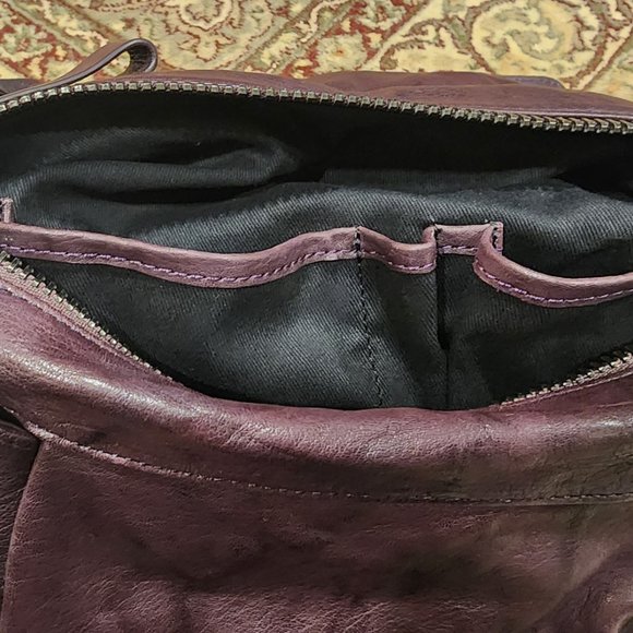 ** Flash Sale ** KENNETH COLE COLLECTION Hudson Rivet Hobo Handbag - Burgundy - Picture 7 of 9